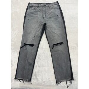 Hidden Jeans Straight Leg Women 31 Grey Two Tone Distressed Frayed Hem